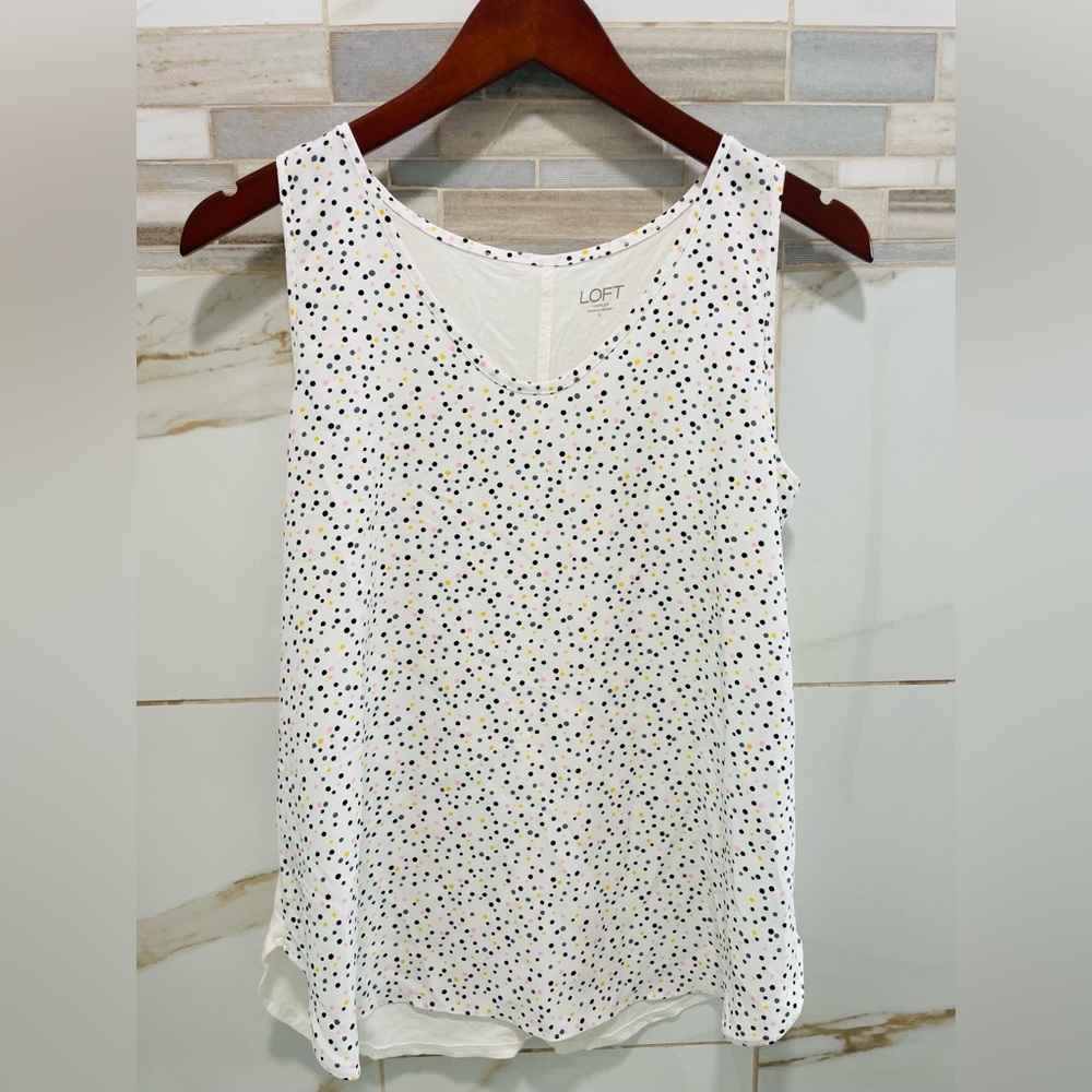 LOFT Multicolor Polka Dot Tank Top - Picture 4 of 14